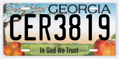 GA license plate CER3819