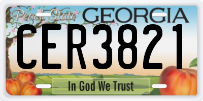 GA license plate CER3821