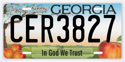 GA license plate CER3827