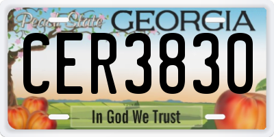 GA license plate CER3830