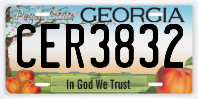 GA license plate CER3832