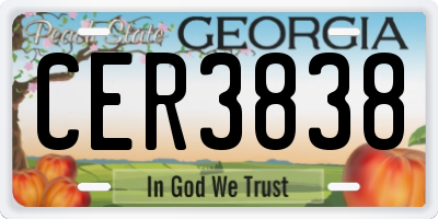 GA license plate CER3838