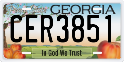 GA license plate CER3851
