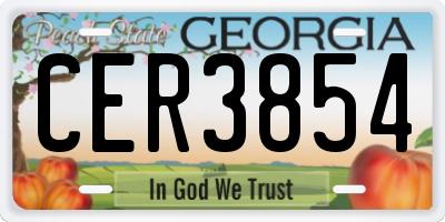 GA license plate CER3854