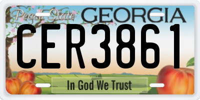 GA license plate CER3861