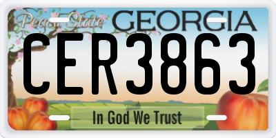 GA license plate CER3863