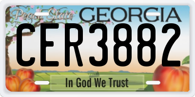 GA license plate CER3882