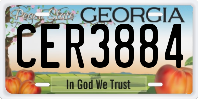 GA license plate CER3884