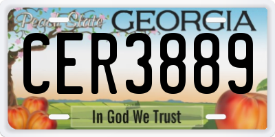 GA license plate CER3889