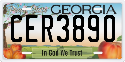 GA license plate CER3890