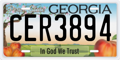GA license plate CER3894