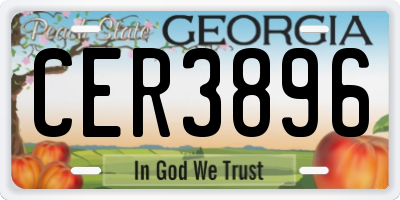 GA license plate CER3896