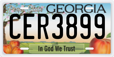GA license plate CER3899