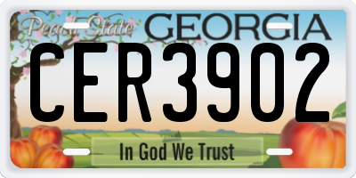 GA license plate CER3902