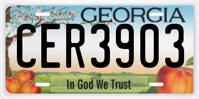 GA license plate CER3903