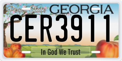GA license plate CER3911