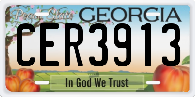 GA license plate CER3913