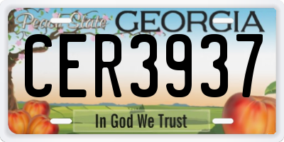 GA license plate CER3937
