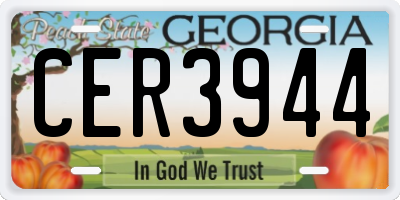 GA license plate CER3944
