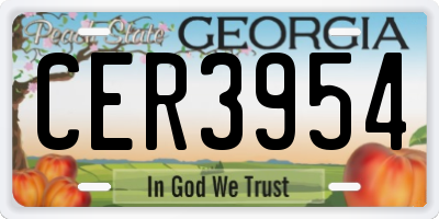 GA license plate CER3954