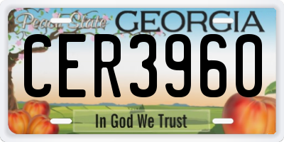 GA license plate CER3960