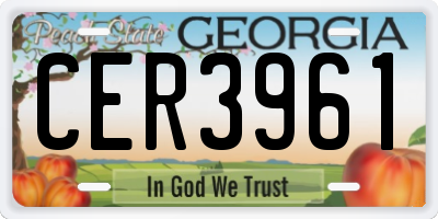 GA license plate CER3961
