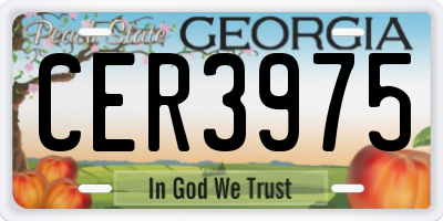 GA license plate CER3975