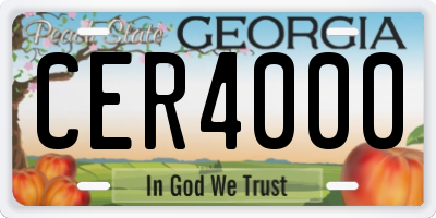 GA license plate CER4000