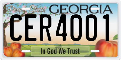 GA license plate CER4001