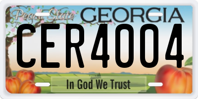 GA license plate CER4004