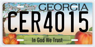 GA license plate CER4015