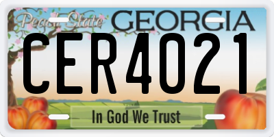GA license plate CER4021