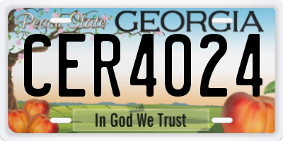 GA license plate CER4024