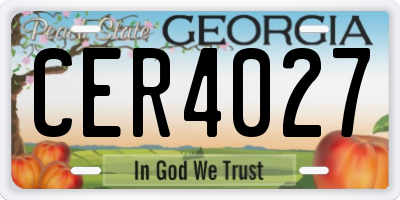 GA license plate CER4027