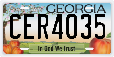 GA license plate CER4035
