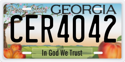 GA license plate CER4042
