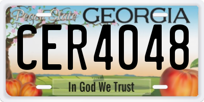 GA license plate CER4048