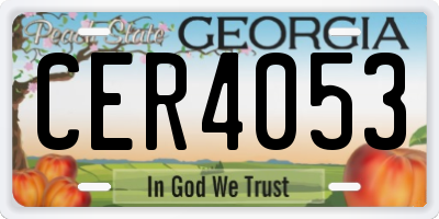 GA license plate CER4053
