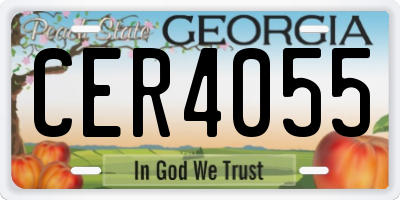 GA license plate CER4055