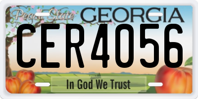 GA license plate CER4056