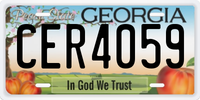 GA license plate CER4059