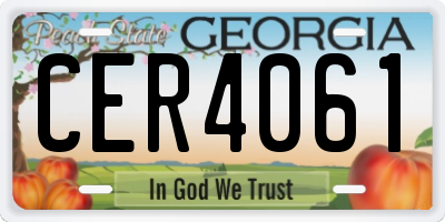 GA license plate CER4061