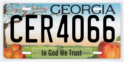 GA license plate CER4066