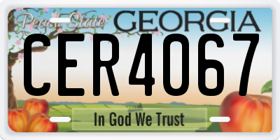 GA license plate CER4067