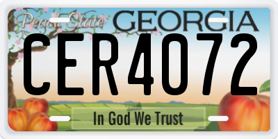 GA license plate CER4072