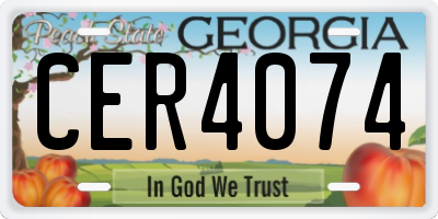 GA license plate CER4074