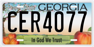 GA license plate CER4077