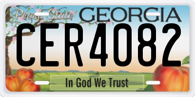 GA license plate CER4082