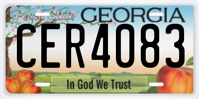 GA license plate CER4083