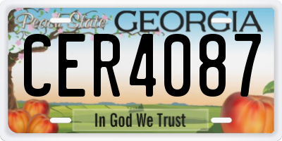 GA license plate CER4087